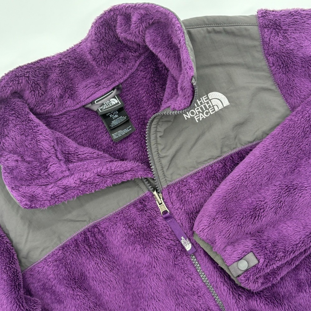The North Face Girl's Purple Fuzzy Teddy Fleece Full Zip Jacket XL(18) Outerwear